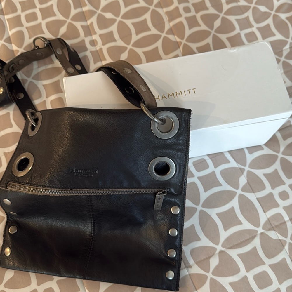 Hammitt Black Crossbody Bag with Silver Details